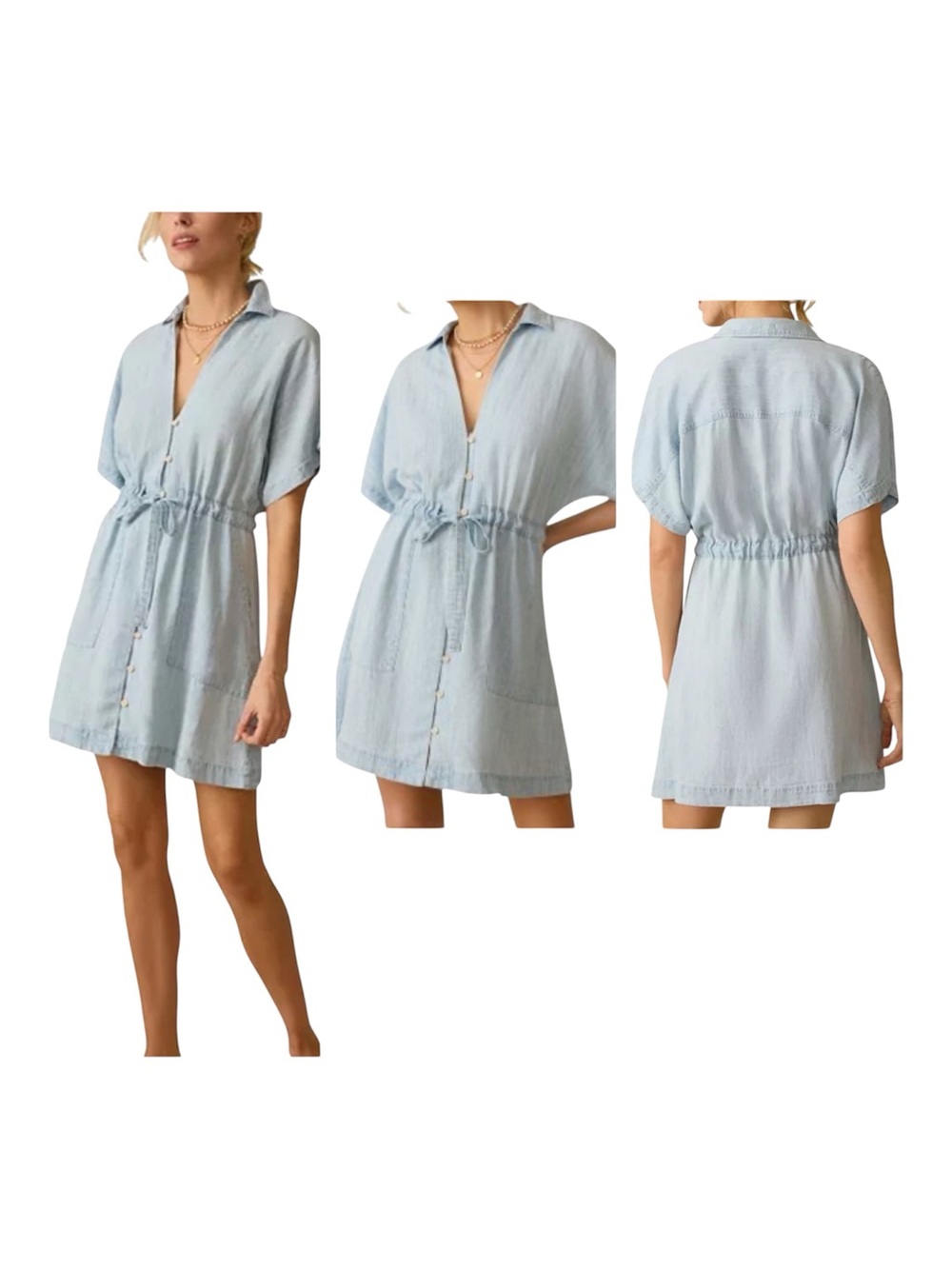 Faherty Tried & True Oakley Dress in Blue